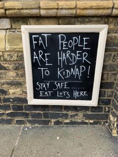 Followed by a beer at the Red Lion, complete with its motivational (?) messages. Perhaps we all needed this after the long day...